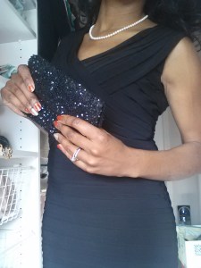 Ribbon LilBlack Beaded Purse