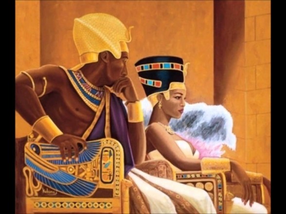 Notice that the ideal male ruler has a "chocolate" complexion, and his so-called Queen is significantly lighter?